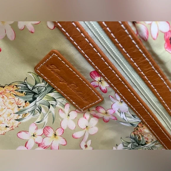 NEW Tommy Bahama Straw Woven Handbag - Orange/Brown - Picture 6 of 9